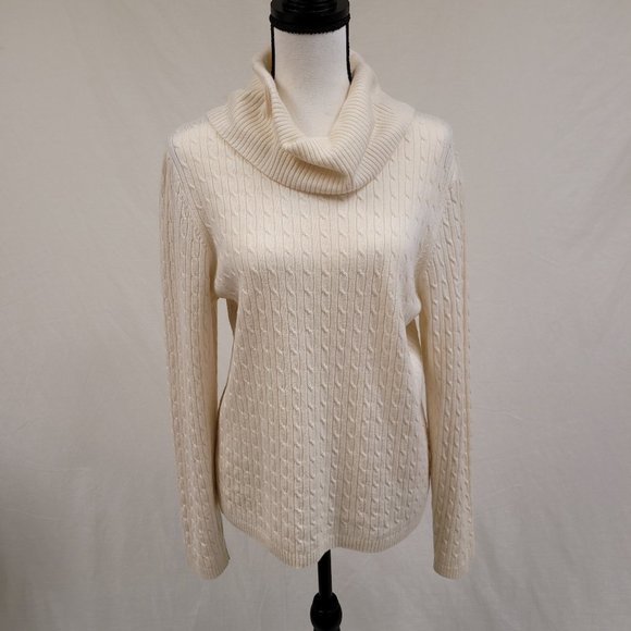 Pendleton Sweaters - Pendleton Cowl Neck Cashmere Cable Knit Sweater XL